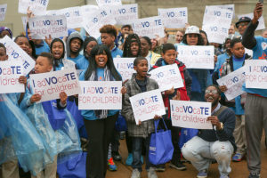 People protesting I advocate for children