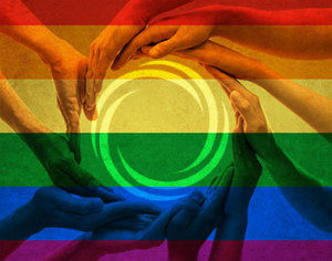 United Church Homes LGBT banner with hands together