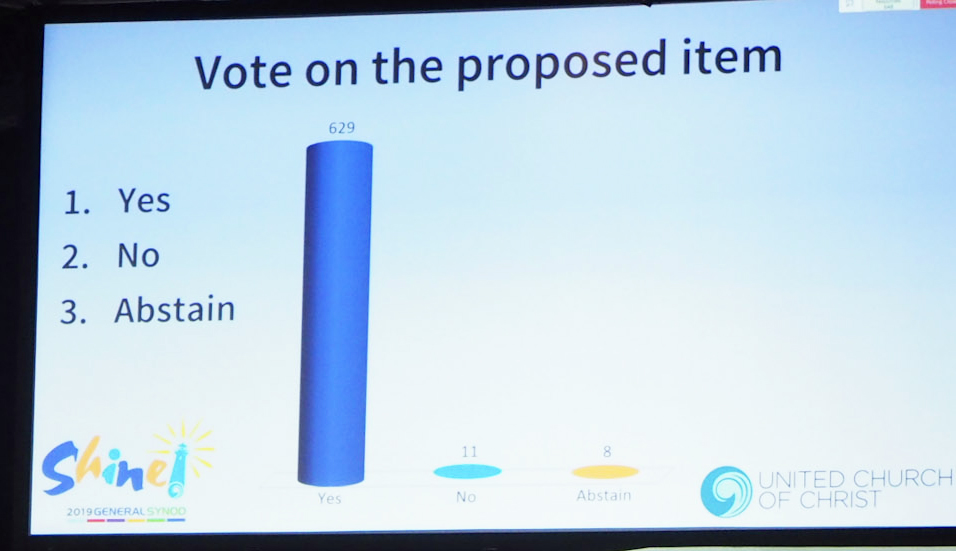 The resolution was approved by 97 percent of voting delegates.